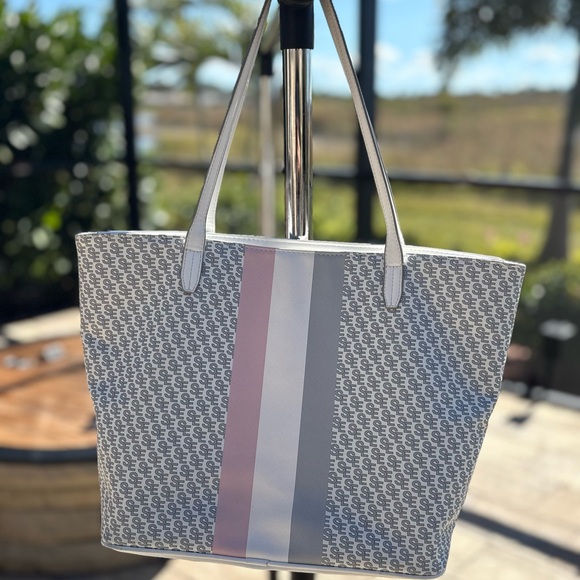 Sam Edelman Monogram Shopper Tote | Logo Canvas Carryall | Great Condition - Picture 4 of 7